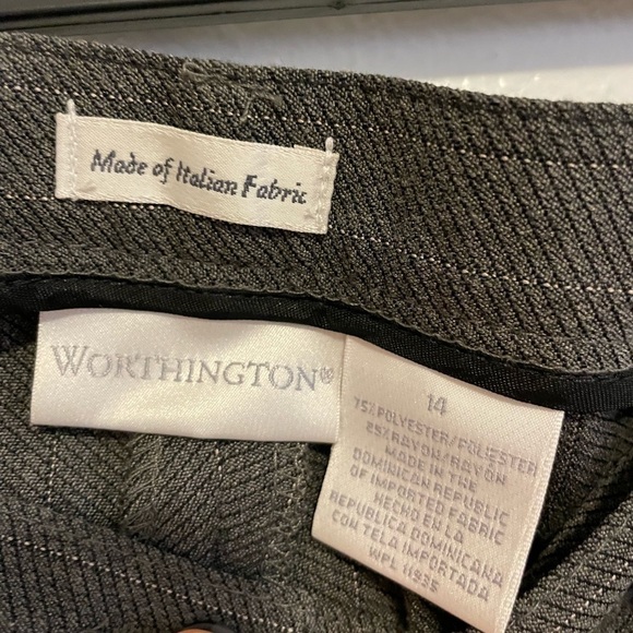 Worthington Size 14 Granite Gray Striped Business Slacks - Picture 6 of 6
